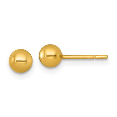 4.75mm Ball Post Earrings Sterling Silver Gold-Tone Polished, MPN: QE18034GP, UPC: