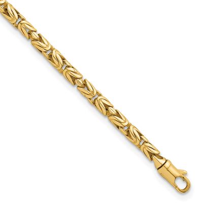 Rounded Byzantine Link 7.5 Inch Bracelet 14k Gold Polished, MPN: SF3195-7.5, UPC: