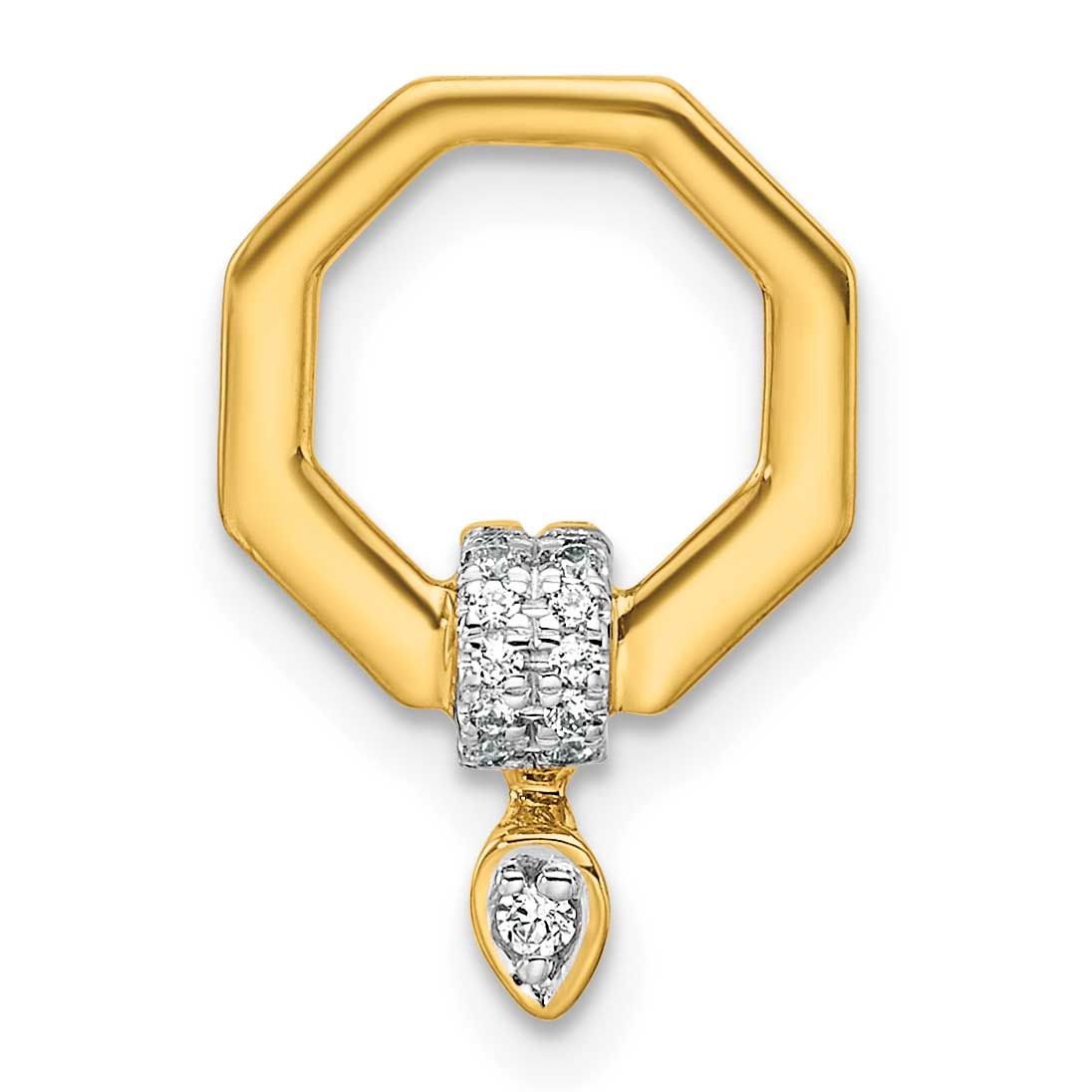 Diamond Octogon Chain Slide 18 Inch 14k Gold Polished, MPN: PM10202-007-YAA, UPC: