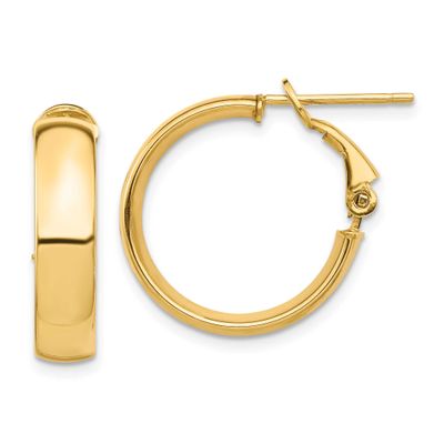 High Polished 5mm Omega Back Hoop Earrings 10k Gold, MPN: 10PRE953, UPC: