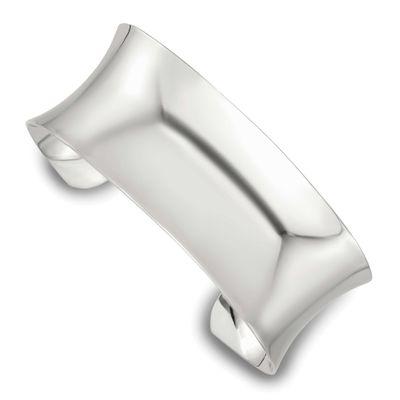 25mm Concave Cuff Bangle Sterling Silver Polished, MPN: QB1560, UPC: