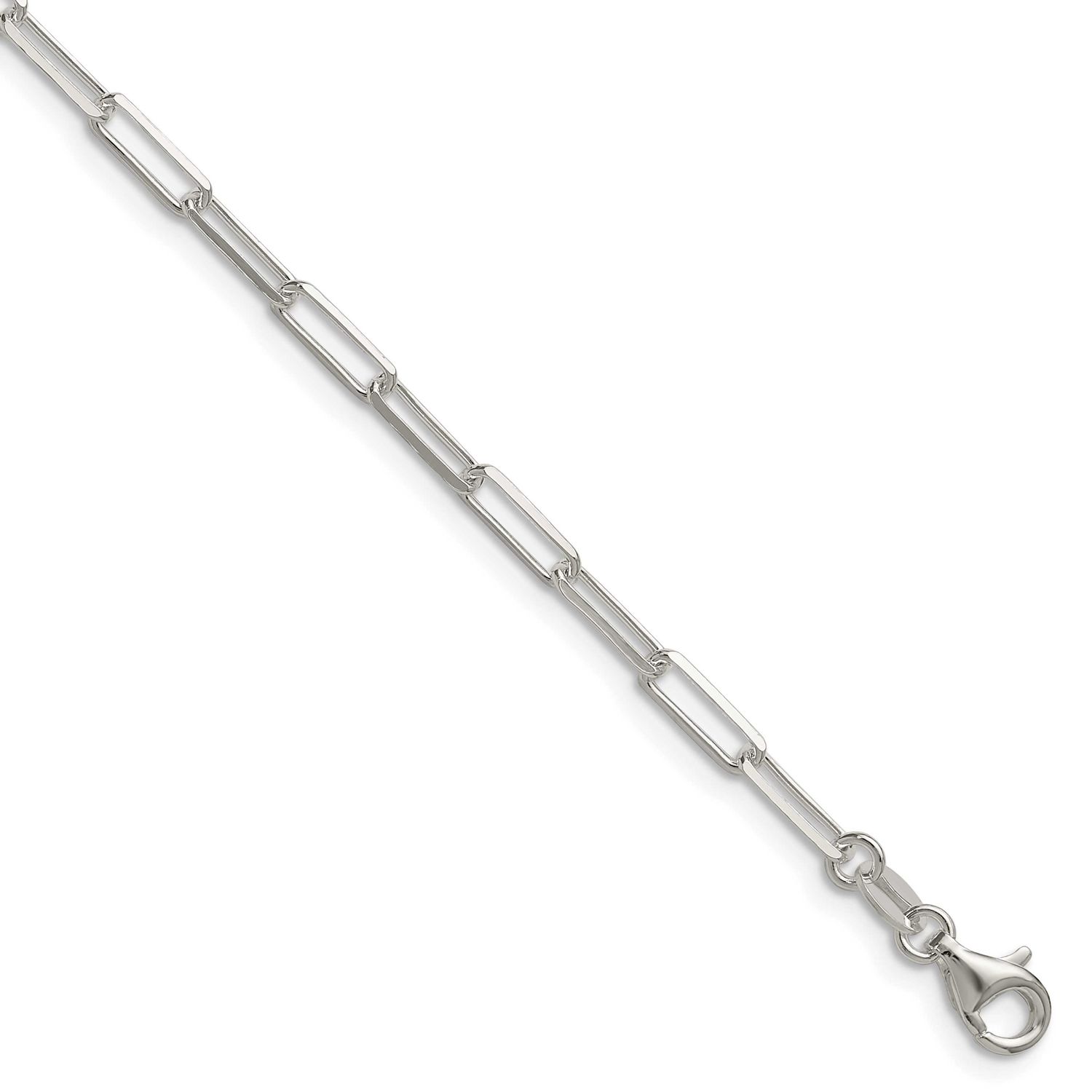 3.1mm Diamond-cut Paperclip Chain 7 Inch Sterling Silver, MPN: QDPC080-7, UPC: