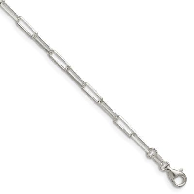 3.1mm Diamond-cut Paperclip Chain 7 Inch Sterling Silver, MPN: QDPC080-7, UPC: