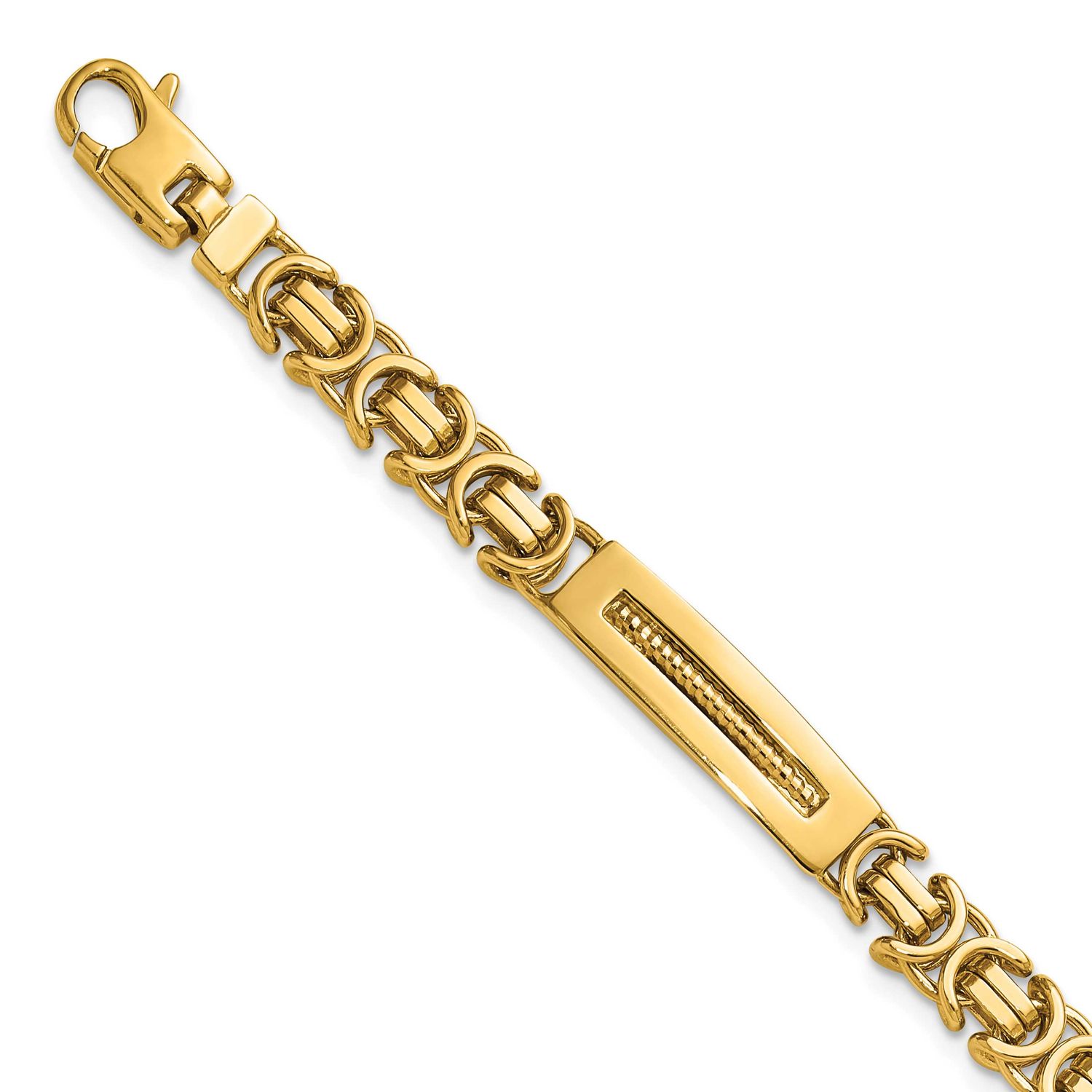 Fancy Link and Bars 8 Inch Men&#39;s Bracelet 14k Gold Polished, MPN: GB300-8, UPC: