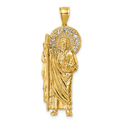 CZ St. Jude Pendant 14k Gold Polished, MPN: K10109, UPC: