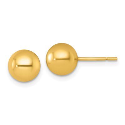 7.75mm Ball Post Earrings Sterling Silver Gold-Tone Polished, MPN: QE18037GP, UPC: