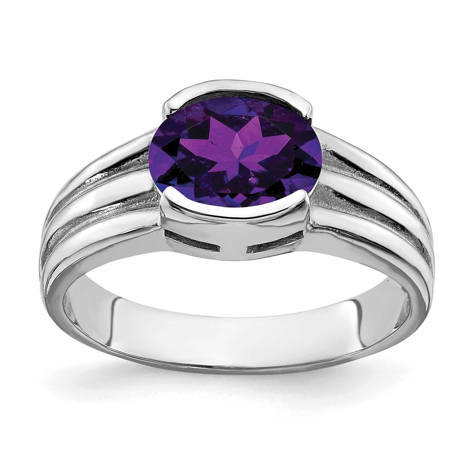 8x6mm Oval Amethyst Ring 14k White Gold, MPN: Y4474AM, UPC: 883957399386
