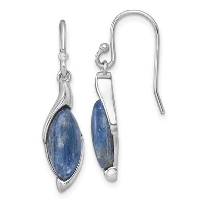 Fancy Kyanite Dangle Earrings Sterling Silver Rhodium-Plated Polished, MPN: QG7186E, UPC: