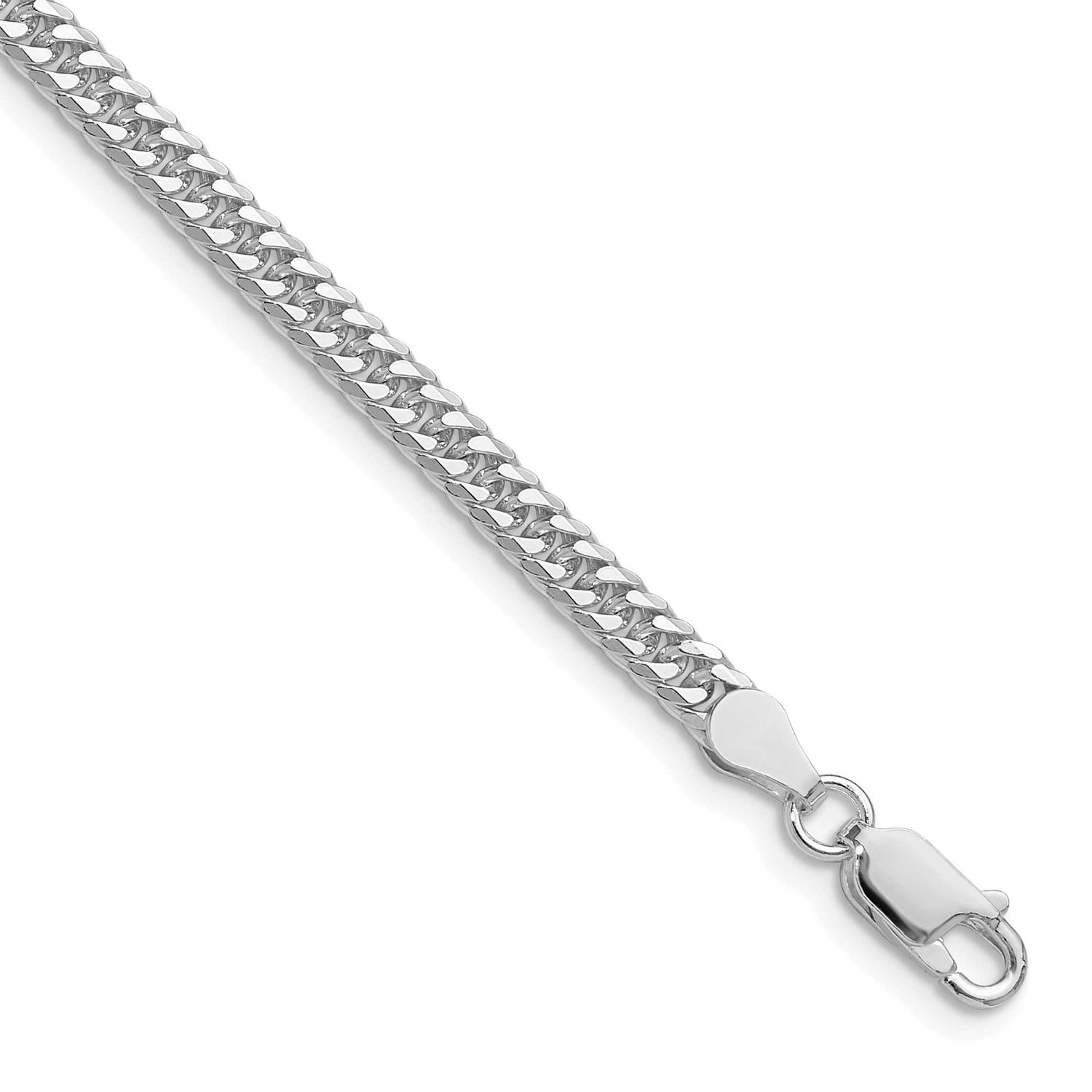 3.9mm Double Diamond-Cut Curb Chain 20 Inch Sterling Silver Rhodium-Plated, MPN: QDD080R-20, UPC: