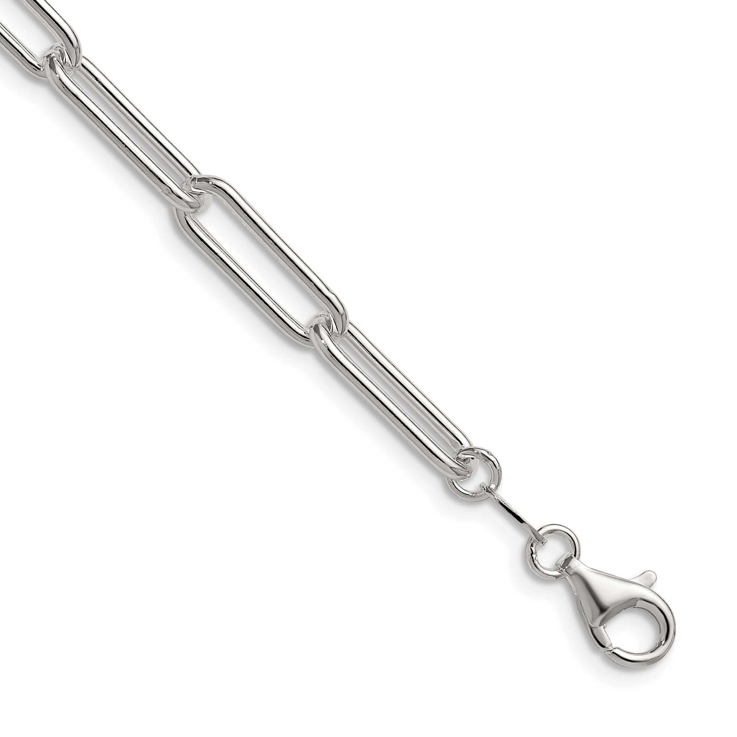 5.5mm Paperclip Chain 24 Inch Sterling Silver Polished, MPN: QPCL150-24, UPC: