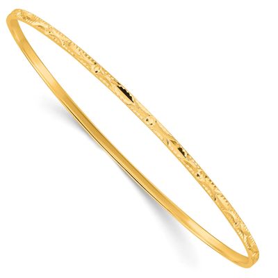 Diamond Cut Slip-On Bangle Sterling Silver Gold-Tone, MPN: QB1085GP, UPC: