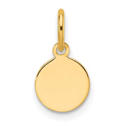 Plain .013 Gauge Circular Engravable Disc Charm 10k Gold, MPN: 10XM673/13, UPC: