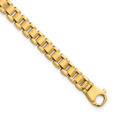 Brushed 8 Inch Fancy Link Bracelet 14k Gold Polished, MPN: GB299-8, UPC: