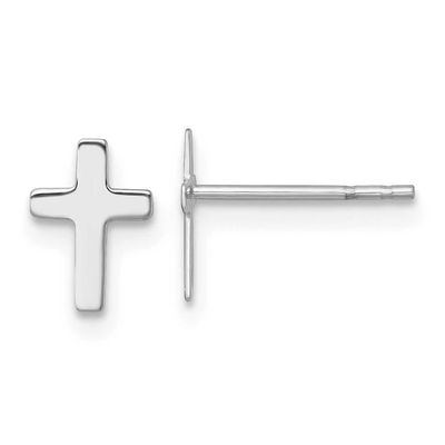 Polished Cross Post Earrings 14k White Gold, MPN: YE2312W, UPC: