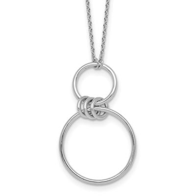 Polished Circles 17.75 Inch Necklace Sterling Silver Rhodium-Plated, MPN: QG7072-17.75, UPC: