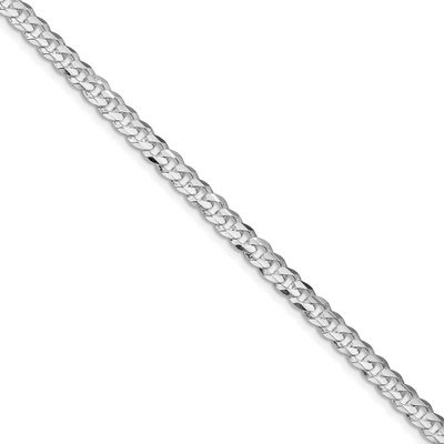 4.5mm Concave Beveled Curb Chain 22 Inch Sterling Silver Rhodium-Plated, MPN: QCBC120R-22, UPC: