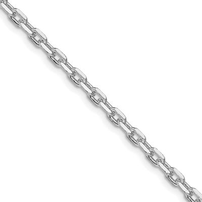 3.25mm Beveled Oval Cable Chain 22 Inch Sterling Silver Rhodium-Plated, MPN: QCA100R-22, UPC: