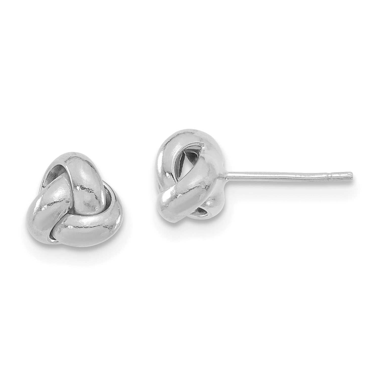 Polished Love Knot Post Earrings 14k White Gold, MPN: TL1045W, UPC: