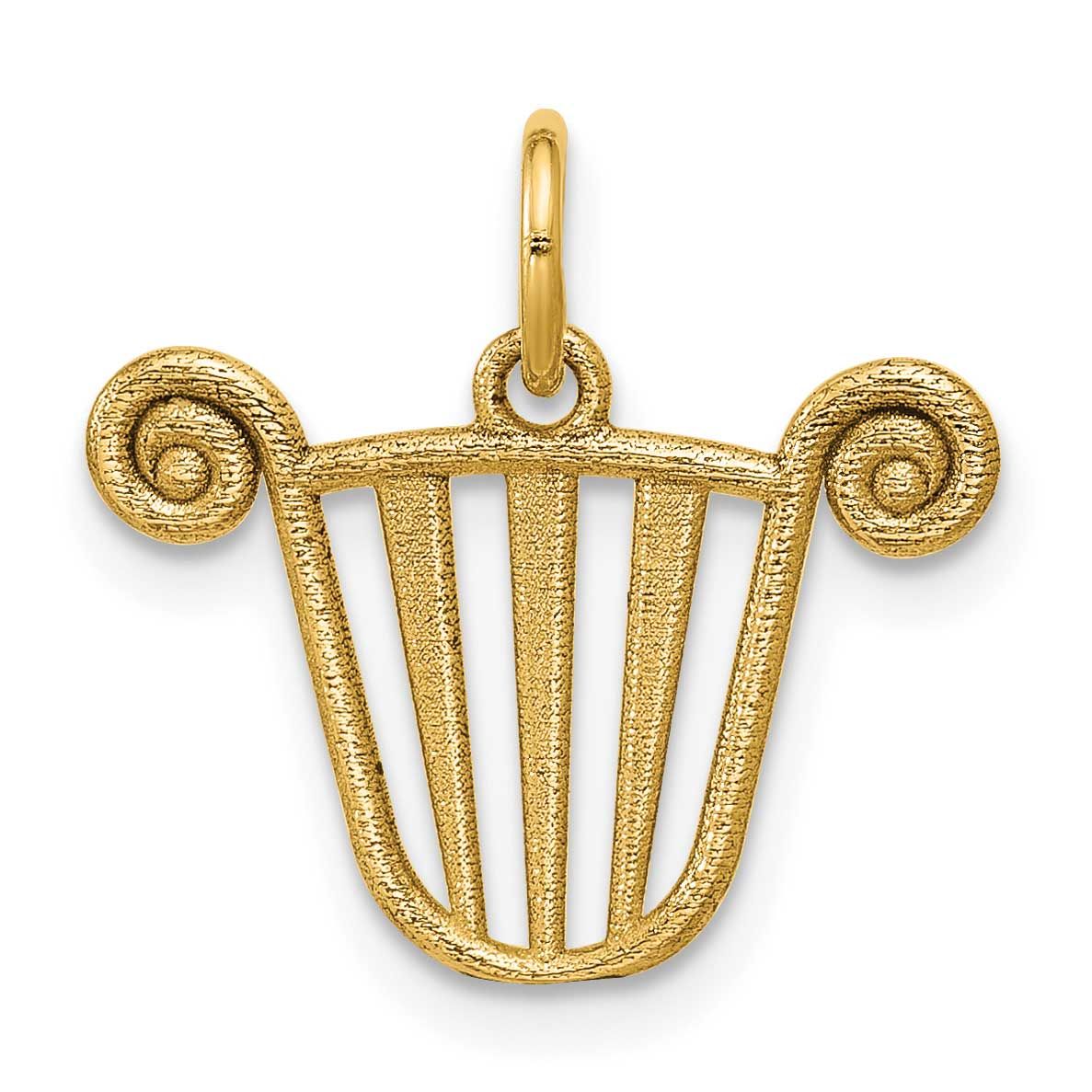 Lyre Pendant 14k Gold Polished, MPN: D5764, UPC: