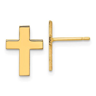 Cross Earrings 10k Gold Polished, MPN: 10TC1061, UPC:
