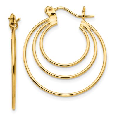 Circles Hoop Earrings 14k Gold Polished, MPN: TL687, UPC: 883957371016