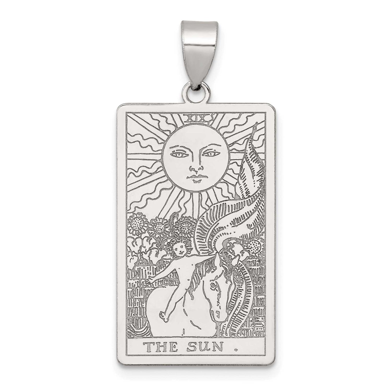 The Sun Tarot Card Pendant Sterling Silver, MPN: QC11529, UPC: