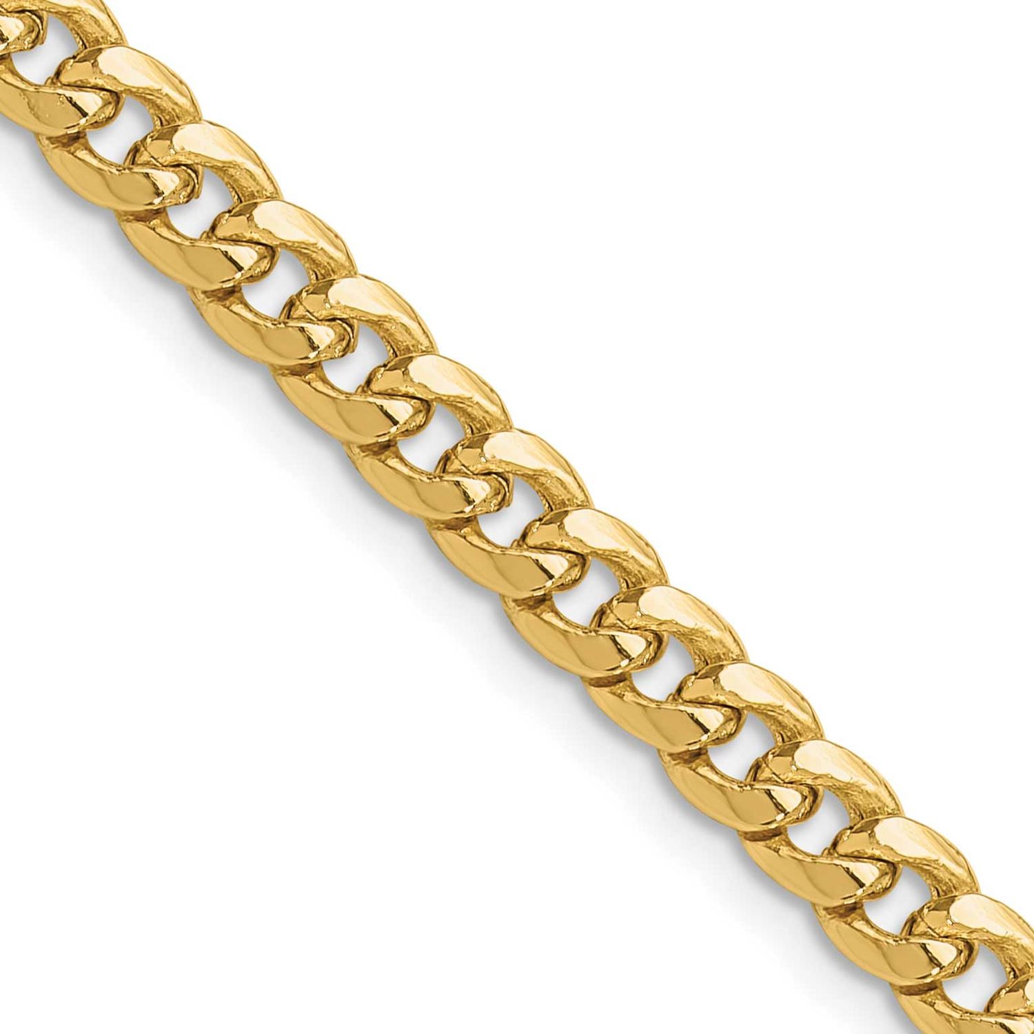 5.25mm Semi-Solid Miami Cuban Chain 20 Inch 10k Gold, MPN: 10BC201-20, UPC: