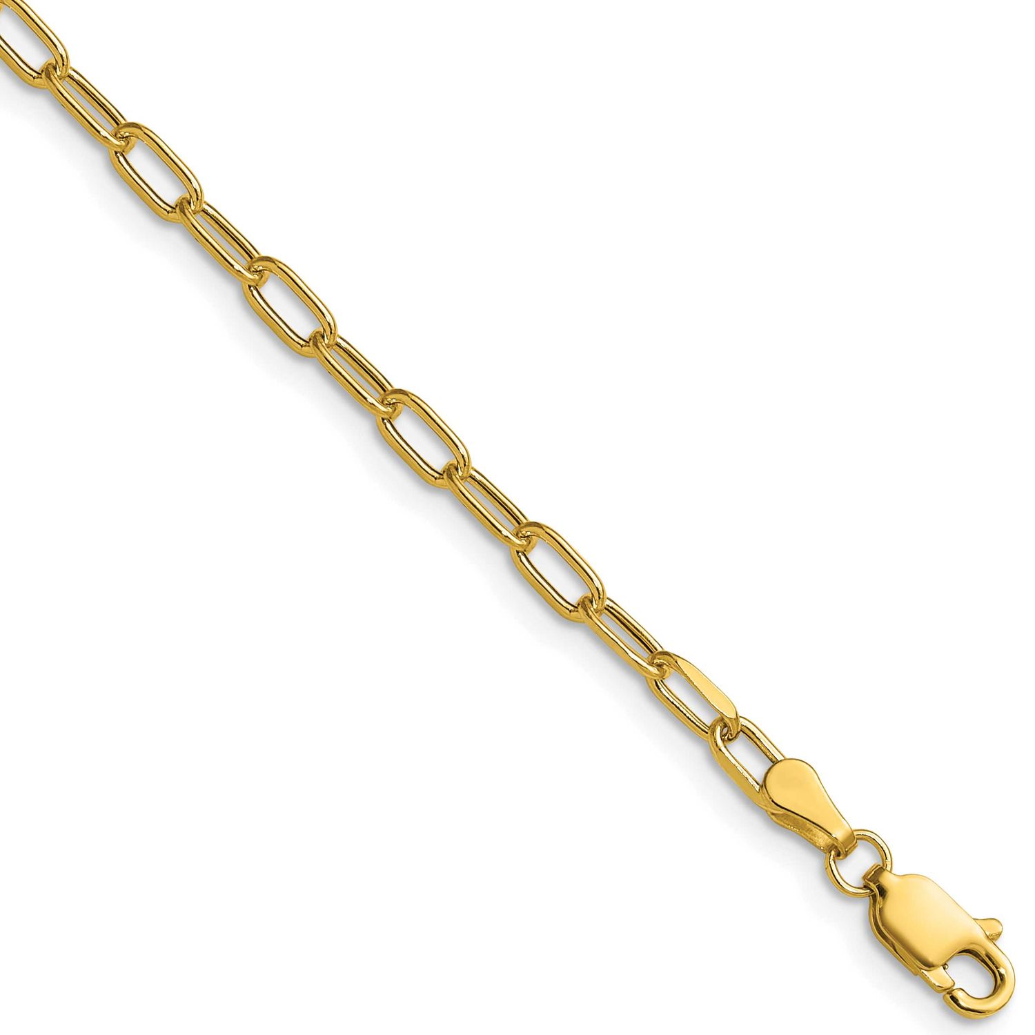 3.0mm Semi-Solid Beveled Paperclip Chain 20 Inch 14k Gold, MPN: BC207-20, UPC: