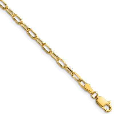 3.0mm Semi-Solid Beveled Paperclip Chain 20 Inch 14k Gold, MPN: BC207-20, UPC: