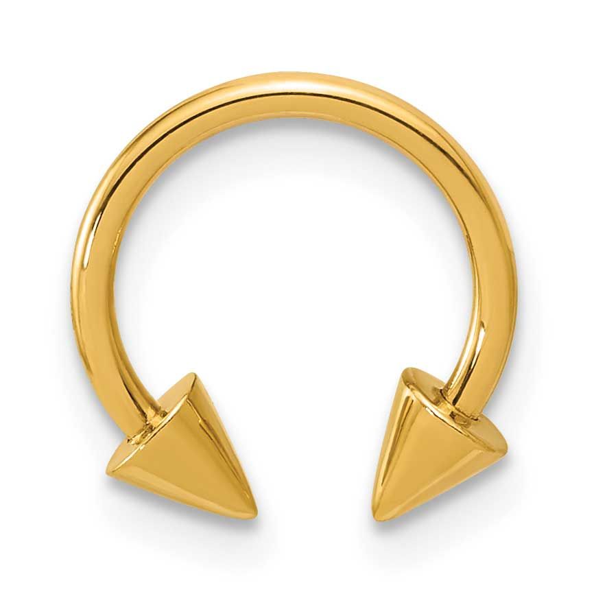 16 Gauge Screw-off End Pointed Single Ear Cuff 14k Gold Polished, MPN: YE2254, UPC: