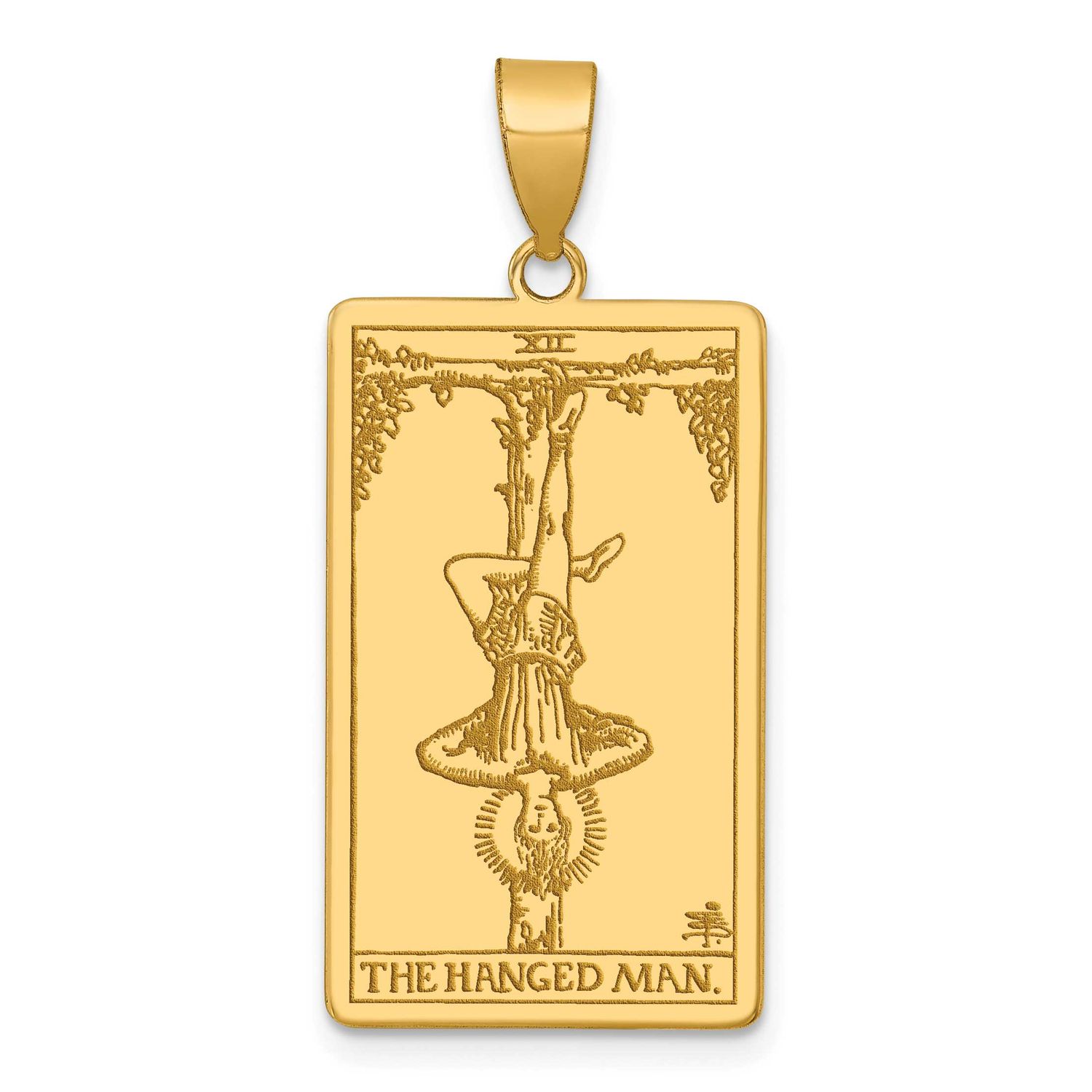 The Hanged Man Tarot Card Pendant 14k Gold, MPN: XM722, UPC: