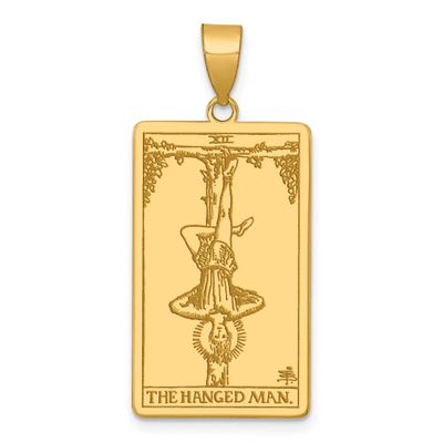 The Hanged Man Tarot Card Pendant 14k Gold, MPN: XM722, UPC: