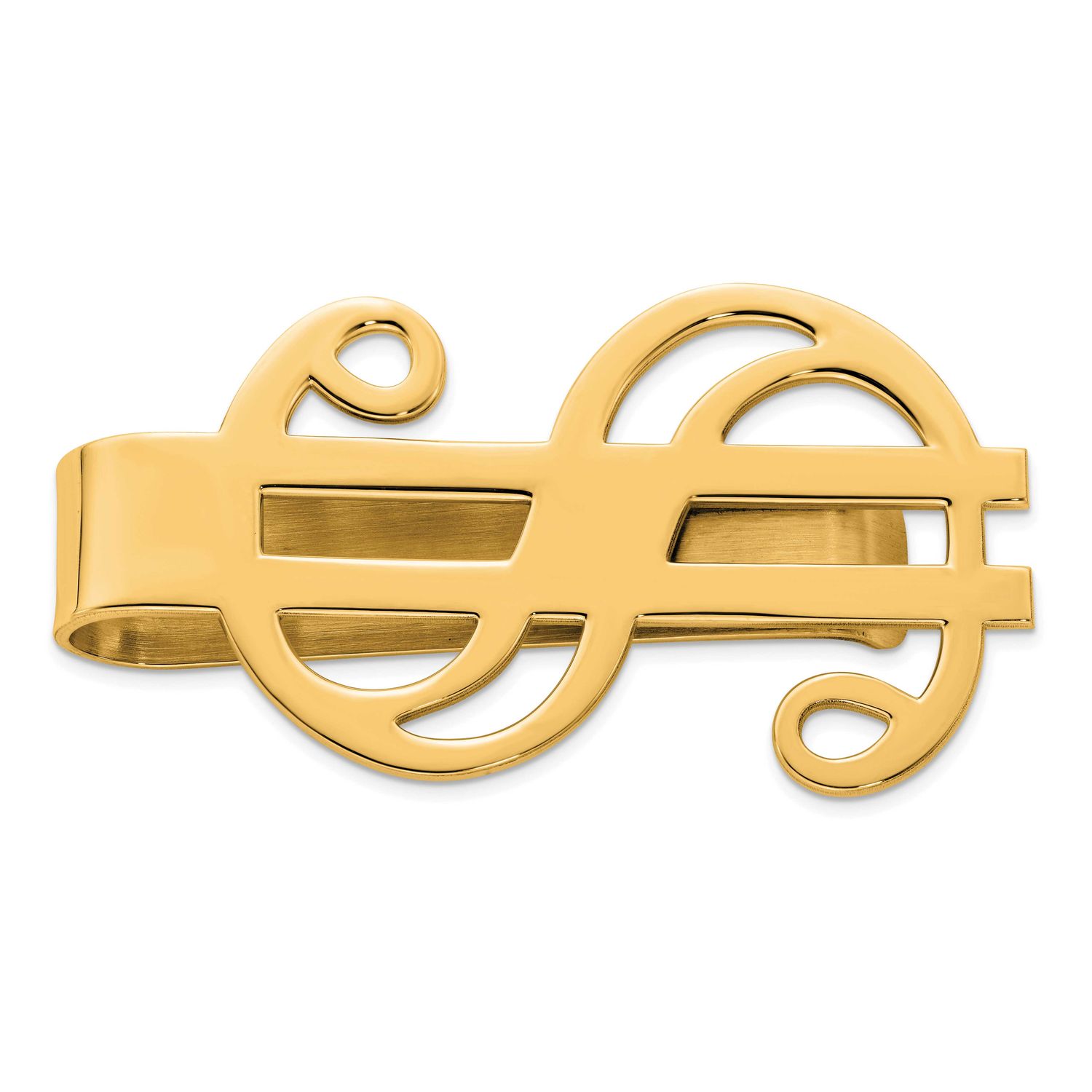 Dollar Sign Money Clip Sterling Silver Gold-Plated, MPN: QQ273GP, UPC: