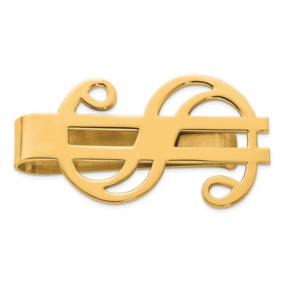 Dollar Sign Money Clip Sterling Silver Gold-Plated, MPN: QQ273GP, UPC:
