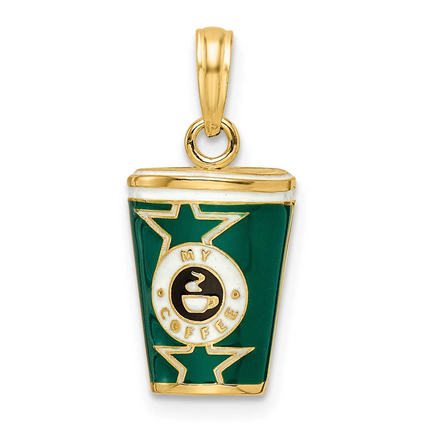 3-D Enameled Coffee Cup Charm 14k Gold, MPN: K6875, UPC: 63721812772