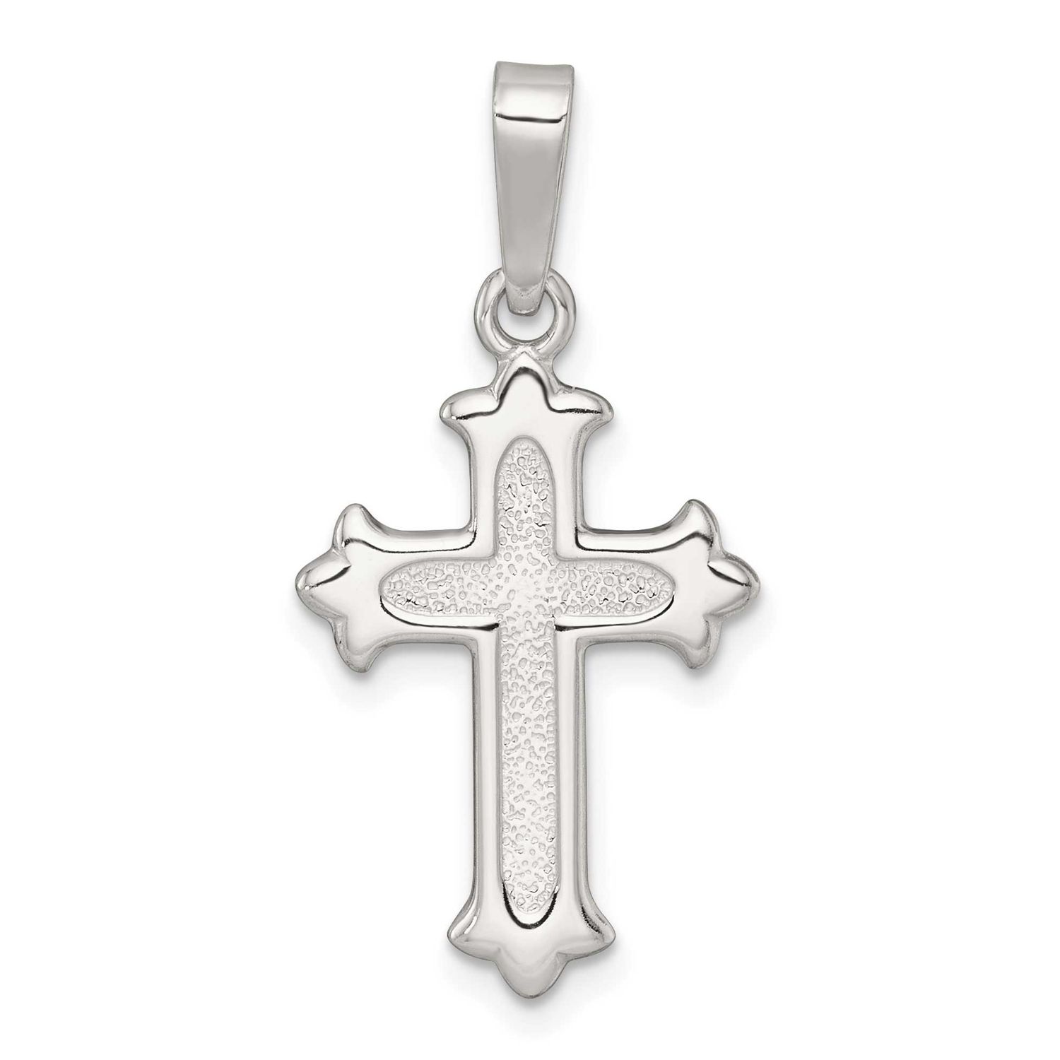 Textured Cross Pendant Sterling Silver Polished, MPN: QC11636, UPC: