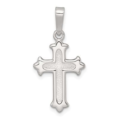 Textured Cross Pendant Sterling Silver Polished, MPN: QC11636, UPC: