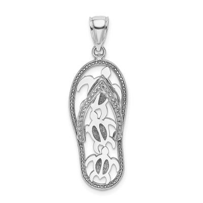 Triple Turtle Flip-Flop Charm 14k White Gold, MPN: K7612W, UPC: 637218157976