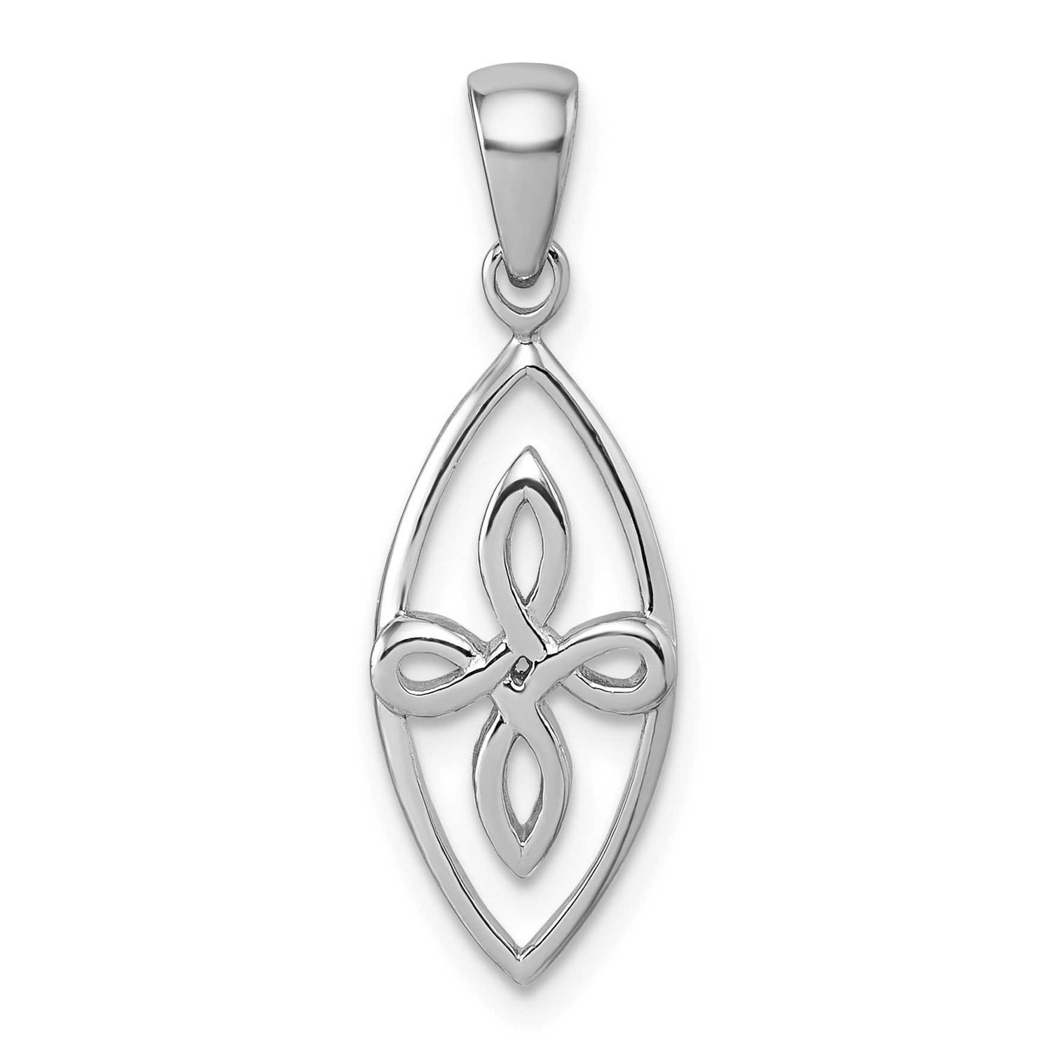 Polished Fancy Pendant Sterling Silver Rhodium-Plated, MPN: QG7213P, UPC: