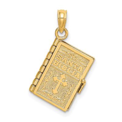 3-D Moveable Santa Biblia Book/Spanish Bible Charm 14k Gold, MPN: K8596, UPC: 637218094615