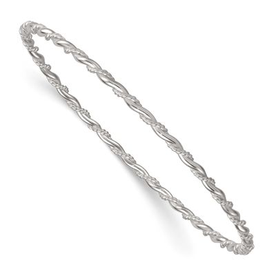 Twisted 2.5mm Slip On Bangle Sterling Silver Polished, MPN: QB1603, UPC: