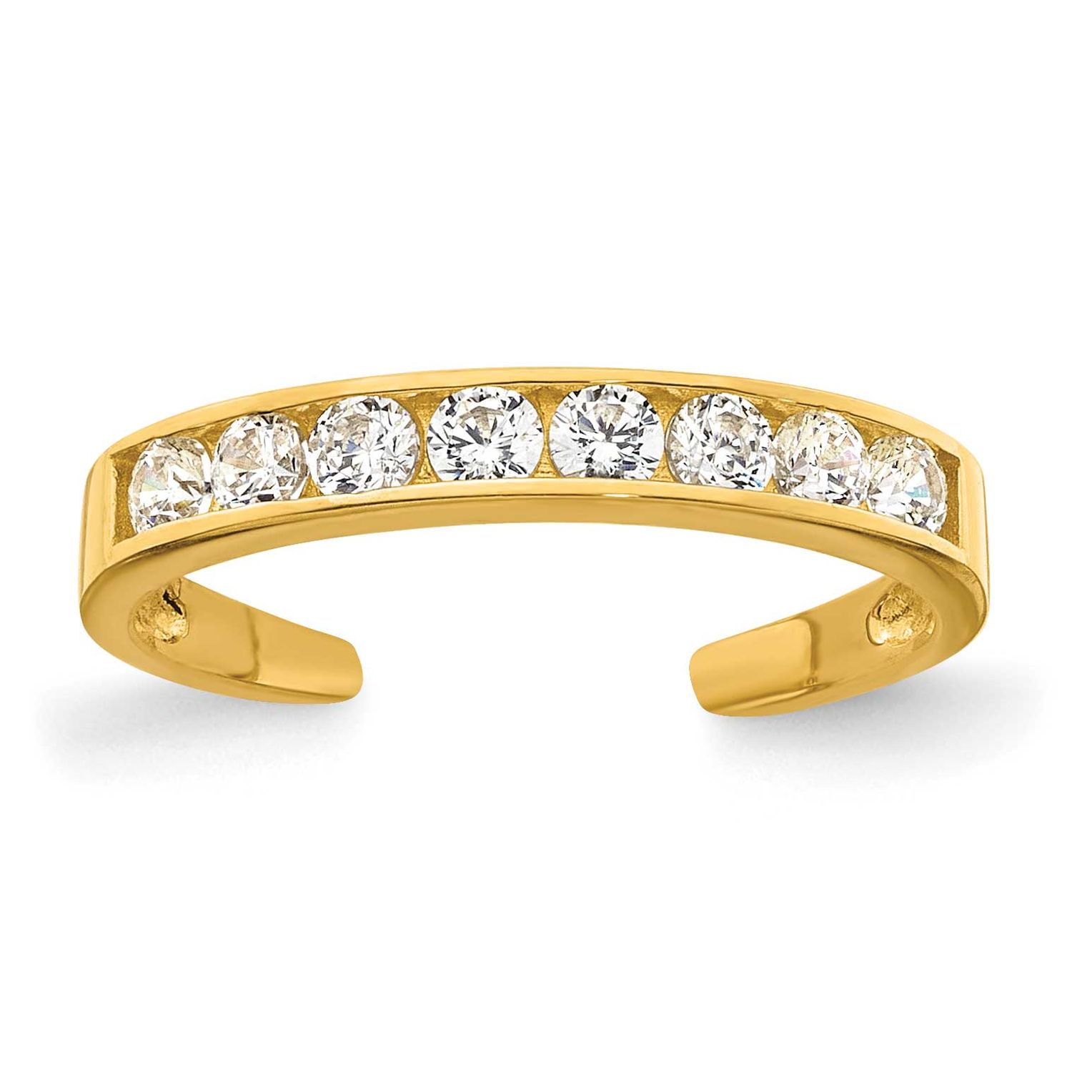CZ Toe Ring 10k Gold Polished, MPN: 10R989, UPC:
