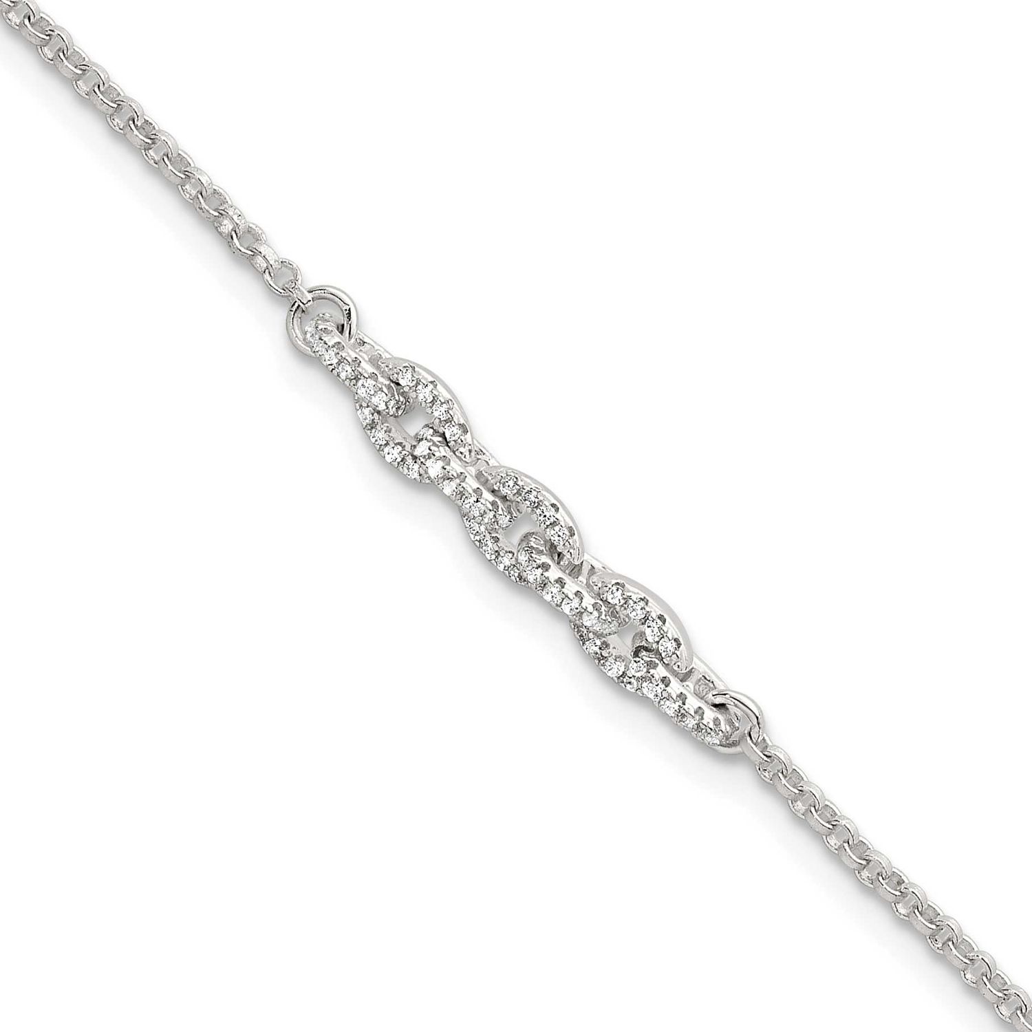 CZ Cable Link 6.75 Inch with .5 Inch Extension Bracelet Sterling Silver Polished, MPN: QG6848-6.75,…