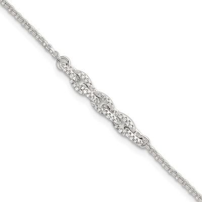 CZ Cable Link 6.75 Inch with .5 Inch Extension Bracelet Sterling Silver Polished, MPN: QG6848-6.75,…