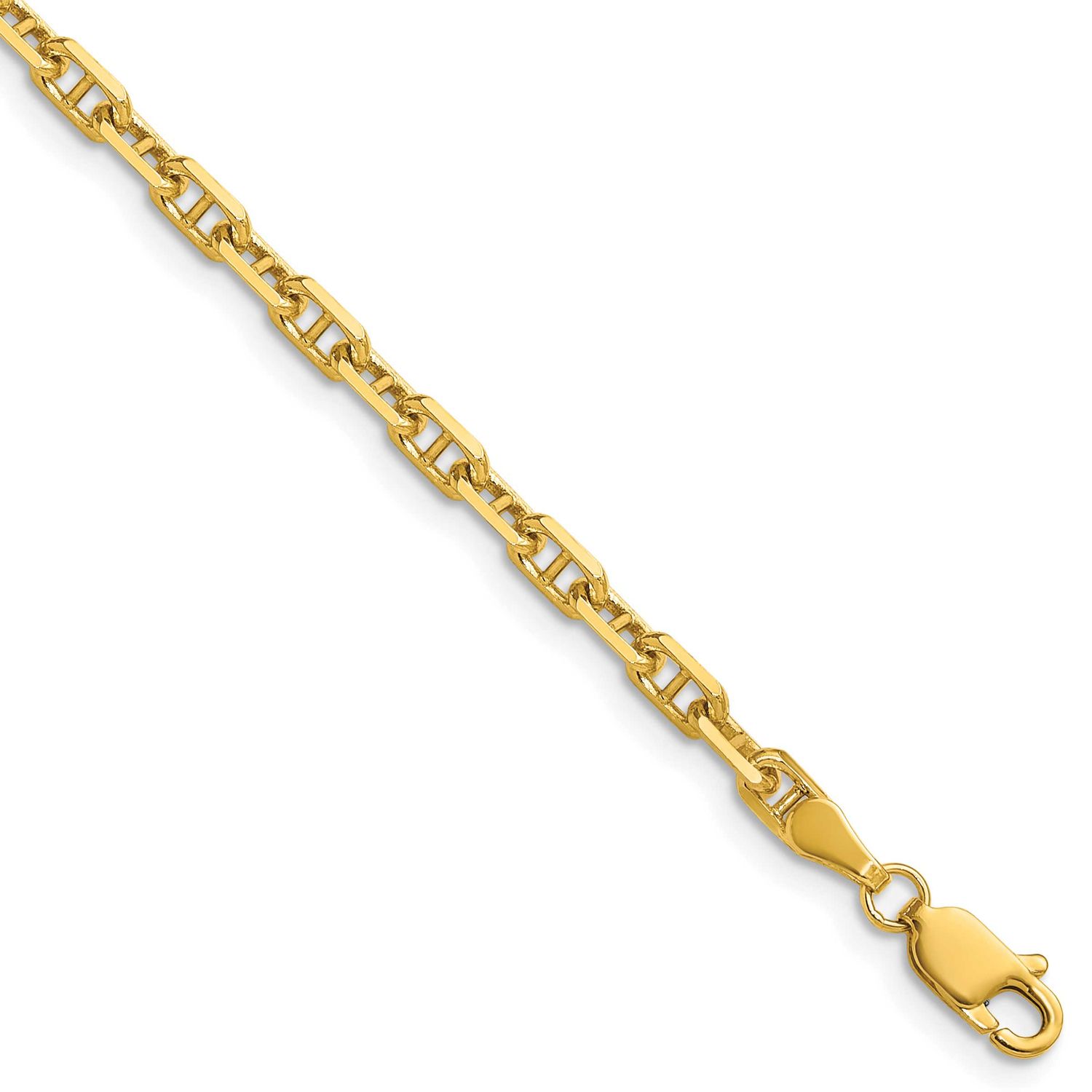 3.5mm Diamond-cut Mariner Anchor Chain 18 Inch 14k Gold, MPN: MAD100-18, UPC: