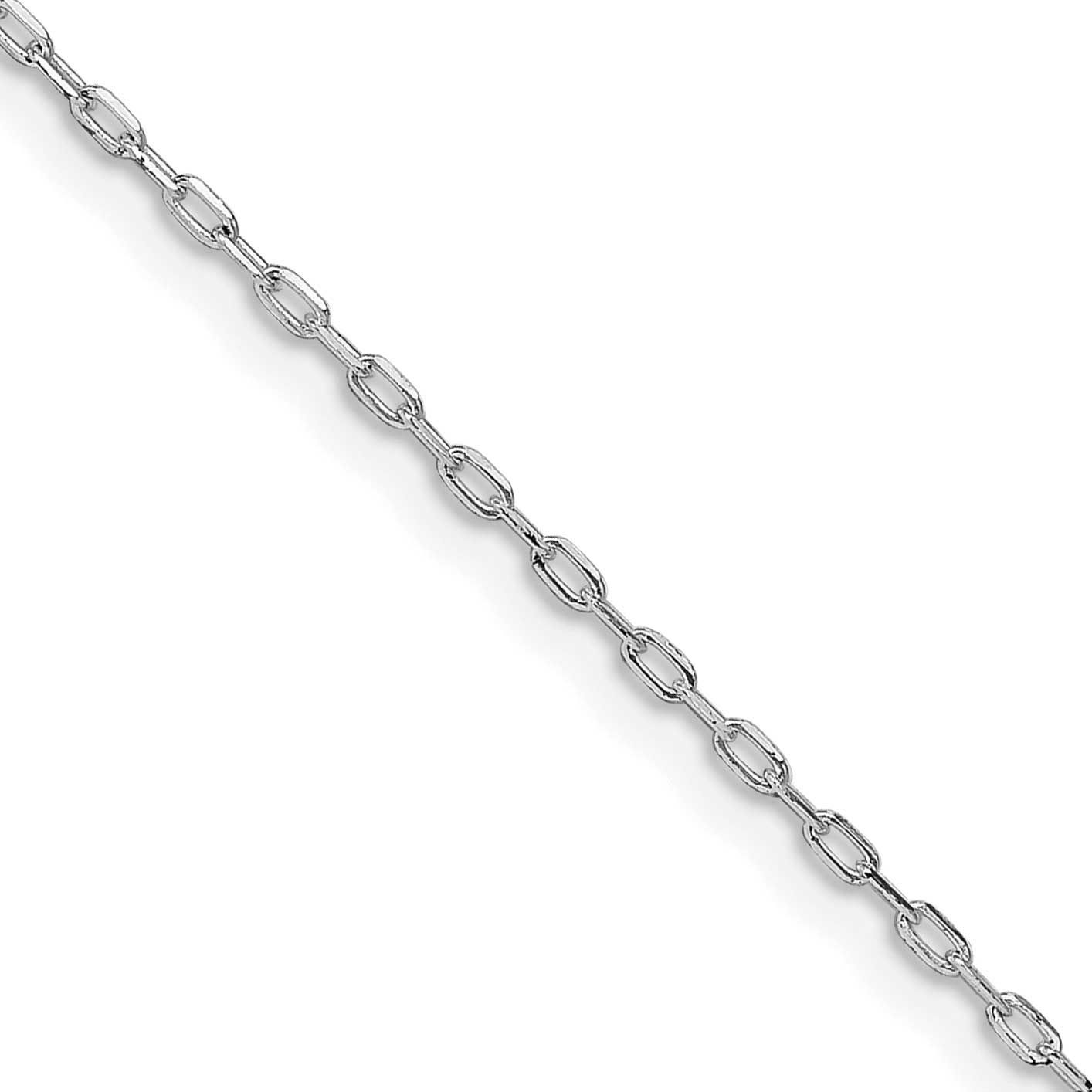 1mm Diamond-Cut Long Link Cable Chain with 2In 20 Inch Sterling Silver Rhodium-Plated, MPN: QPE68RH…