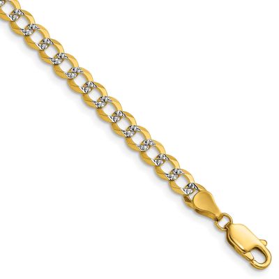 4.7mm Lightweight Pavc Flat Cuban Chain 18 Inch 14k Gold, MPN: PCB120-18, UPC: