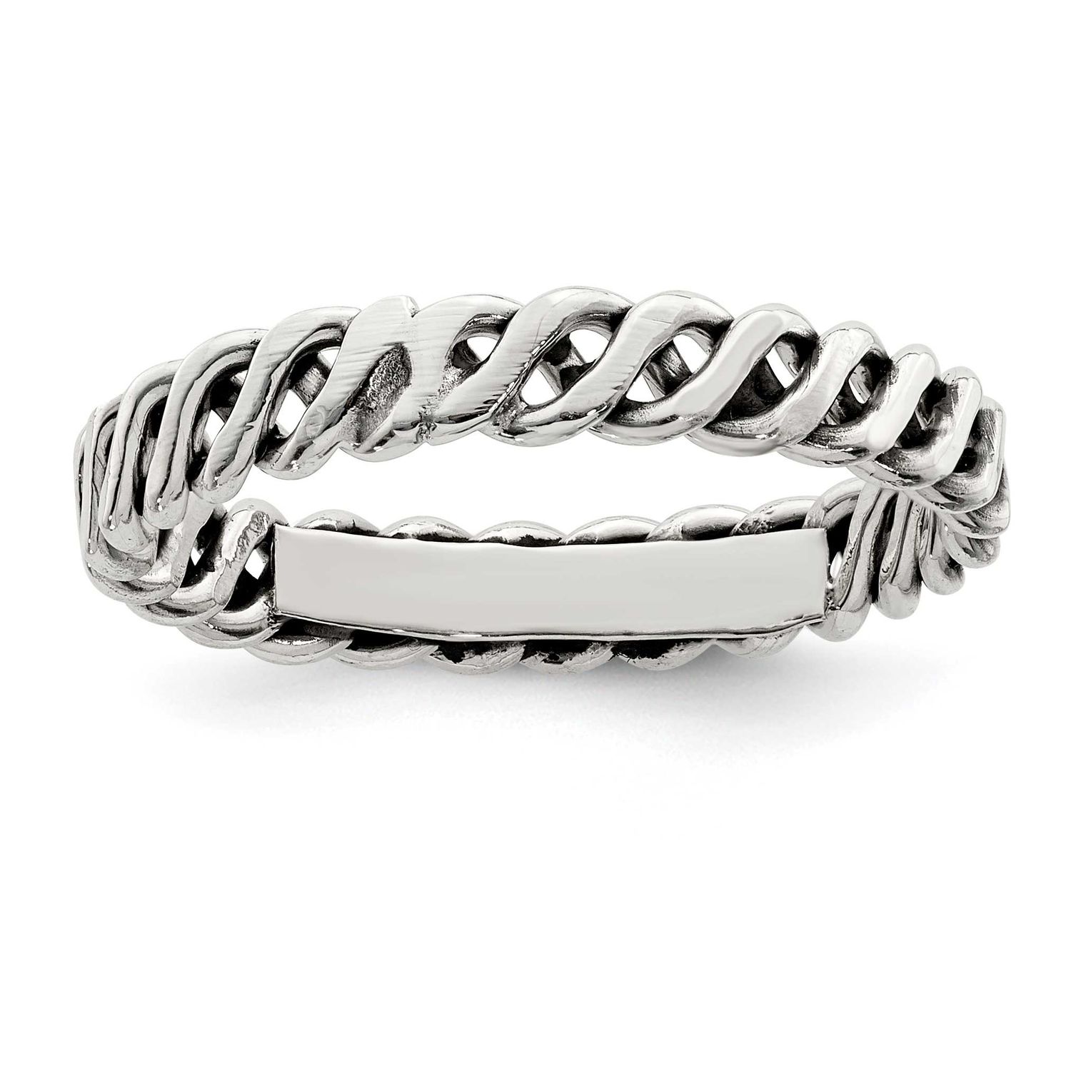 Weaved 3.5mm Women&#39;s Ring Sterling Silver Polished, MPN: QR6094, UPC: