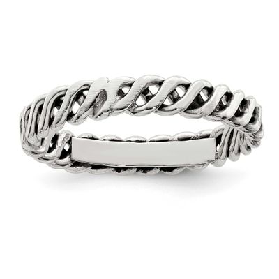 Weaved 3.5mm Women&#39;s Ring Sterling Silver Polished, MPN: QR6094, UPC: