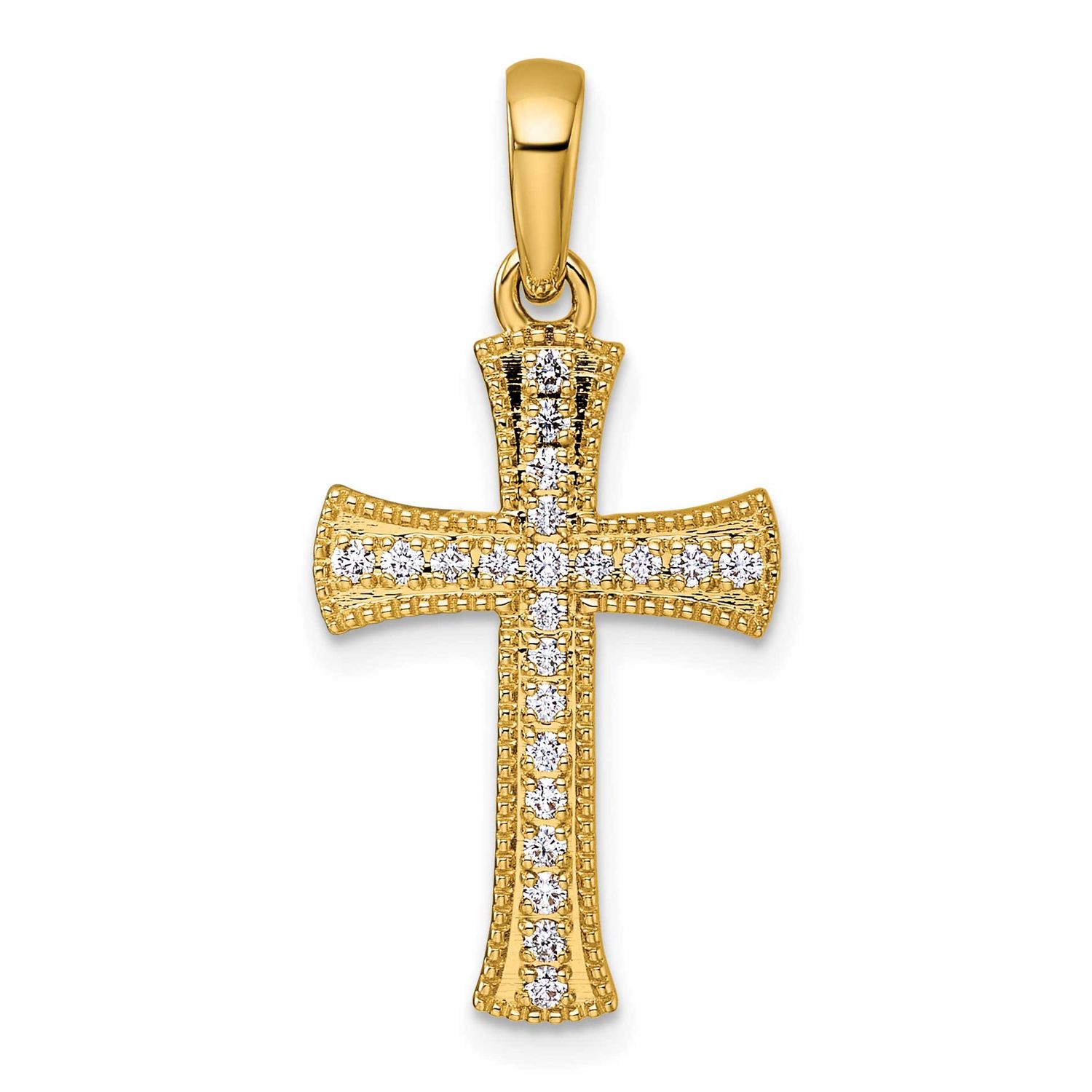 1/4 Diamond Cross Pendant 14k Gold, MPN: PM5074-025-YA, UPC: